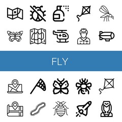 Set of fly icons