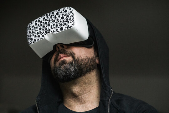 Man in a VR headset