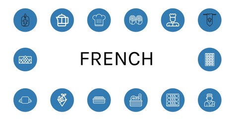 french simple icons set
