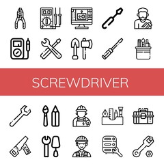 screwdriver icon set