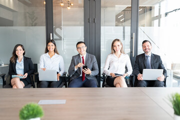 Multi-ethnic business people in a office for job interview