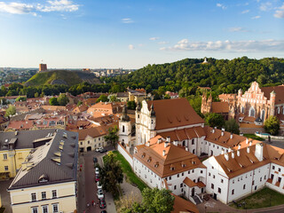 Aerial view of Vilnius Old Town, one of the largest surviving medieval old towns in Northern Europe.