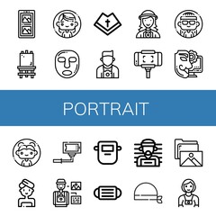 portrait simple icons set