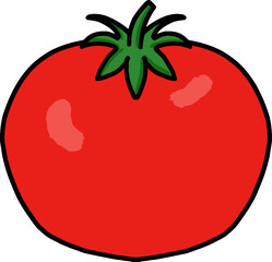 hand drawn cartoon style tomato