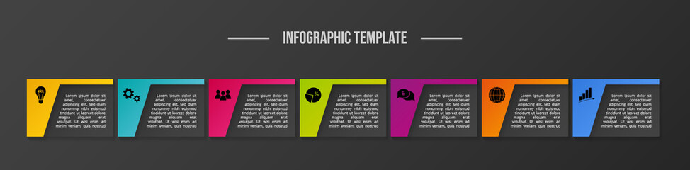 Design of infographic with business icons. Timeline. Vector