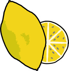 hand drawn cartoon style lemon