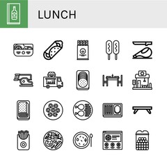 Set of lunch icons