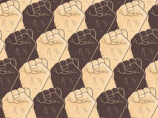 Black and white fists