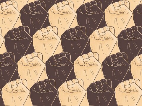 Black and white fists