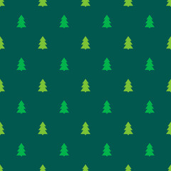 Christmas trees seamless dark pattern.