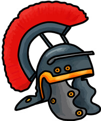 hand drawn roman helmet