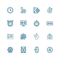 Editable 16 clock icons for web and mobile