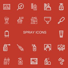Editable 22 spray icons for web and mobile