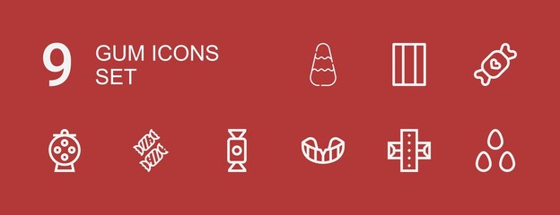 Editable 9 gum icons for web and mobile