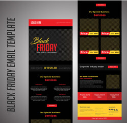 Fototapeta na wymiar Black Friday Sale Event Promotional Email Newsletter Template