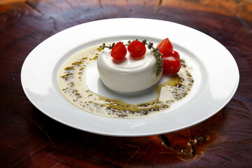 Burrata cheese with cherry tomatoes