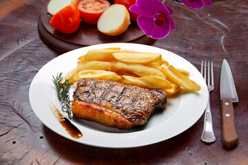 Fresh grilled meat. Grilled beef steak