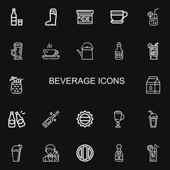 Editable 22 beverage icons for web and mobile