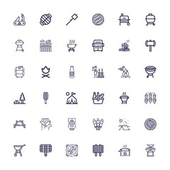 Editable 36 picnic icons for web and mobile