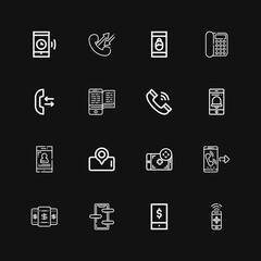 Editable 16 handset icons for web and mobile