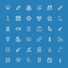 Editable 36 medication icons for web and mobile