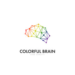 Colorful Brain Logo Design Symbol Template Flat Style Vector Illustration