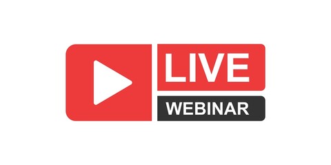Live Webinar concept for Button, icon, emblem label Vector illustration