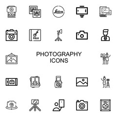 Editable 22 photography icons for web and mobile