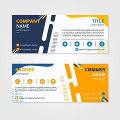 Abstract template for double banners blue and orange 