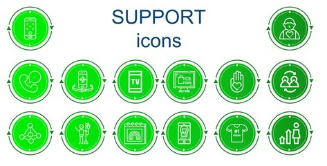 Editable 14 support icons for web and mobile
