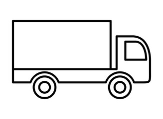 Delivery truck line icon. Outline vector illustration isolated on white background. Coloring book page for children. © Veronika