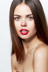 Fototapeta premium woman open mouth attractive look 