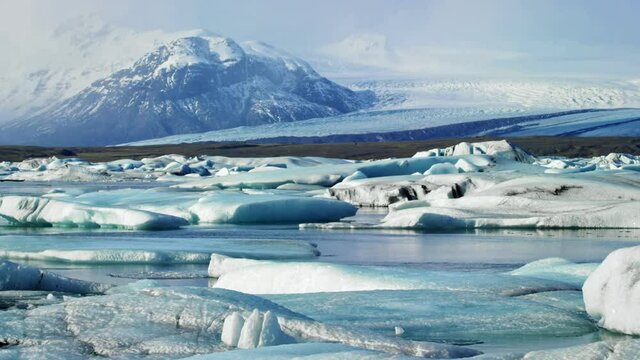 Glacial ice in Iceland, wide