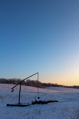 Beautiful sunrise in the Dnipro surroundings