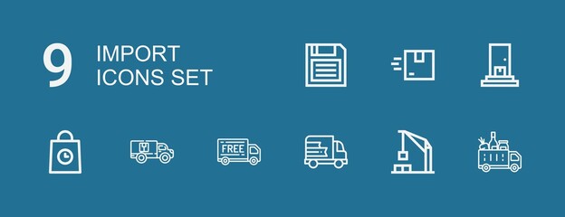 Editable 9 import icons for web and mobile