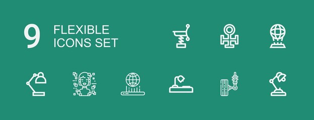 Editable 9 flexible icons for web and mobile