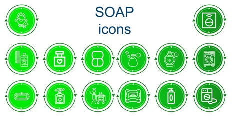 Editable 14 soap icons for web and mobile