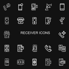 Editable 22 receiver icons for web and mobile