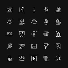 Editable 25 statistic icons for web and mobile