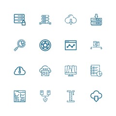 Editable 16 database icons for web and mobile