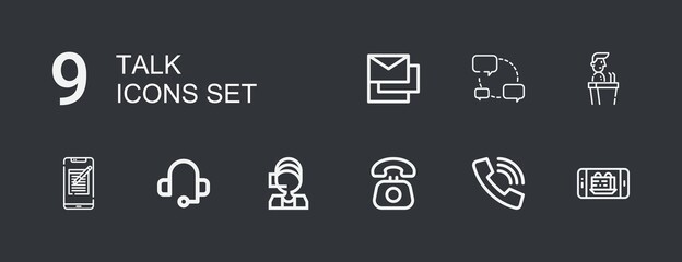 Editable 9 talk icons for web and mobile