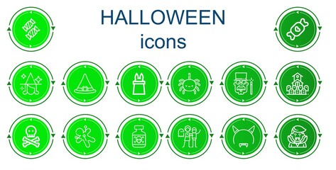 Editable 14 halloween icons for web and mobile