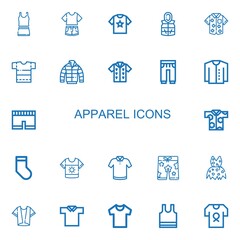 Editable 22 apparel icons for web and mobile