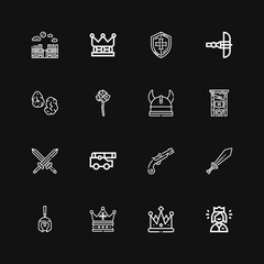 Editable 16 medieval icons for web and mobile