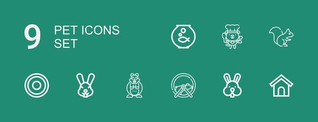 Editable 9 pet icons for web and mobile