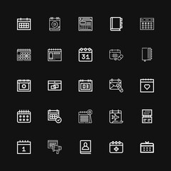 Editable 25 agenda icons for web and mobile