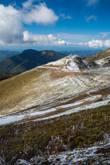 snow covered mountains
