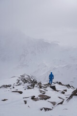 person on the top of mountain