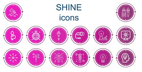 Editable 14 shine icons for web and mobile