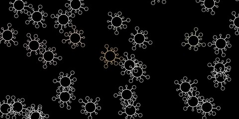 Dark pink, green vector texture with disease symbols.